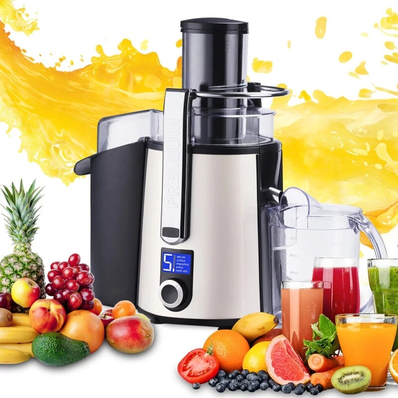 Centrifugal Juicer Machine with LCD Monitor Black